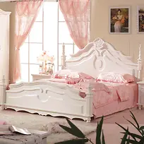 甜美粉色床上用品家居图