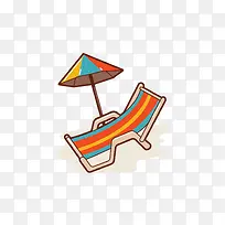 遮阳伞和沙滩躺椅
