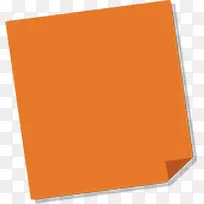 橙色方形纸张折起一角