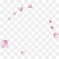 合成手绘红色的鲜花效果花卉