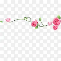 创意手绘合成缠绕的玫瑰花