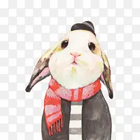 可爱手绘兔绅士