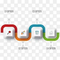 矢量创意设计横向分布四边形图