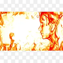 梦幻火焰美女背景