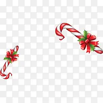 两个圣诞糖棍蝴蝶结图案