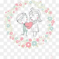 卡通手绘婚礼小人