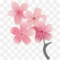 矢量图粉色开展桃花
