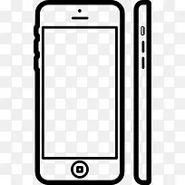 iPhone 5c从正面和侧面视图图标