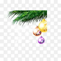 圣诞彩球松树装饰图案
