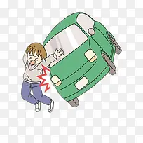 被车撞得男孩
