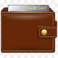 钱包和信用卡免抠素材