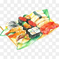 彩绘美食餐饮日式寿司