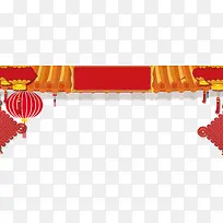 春节古典红色屋檐
