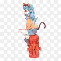 水彩女孩