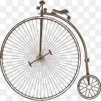 自行车大小车轮古典款式矢量图