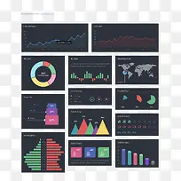 扁平信息图表数据图PSD