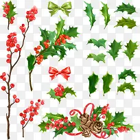 矢量圣诞装饰树的各种样式