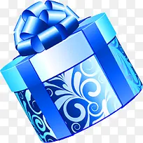 蓝色耀眼花纹的礼物盒