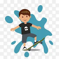 滑板运动插画图片