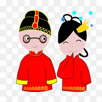 古代婚礼卡通人物