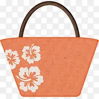 橙色花纹手提袋