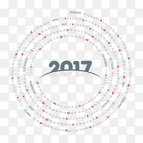 2017年圆形矢量日历