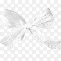白色蝴蝶结丝巾