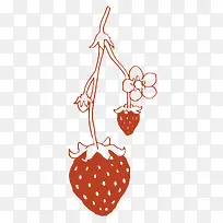 线性手绘草莓