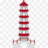 复古风格中国古建筑设计塔