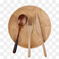 橡胶木餐具图片素材