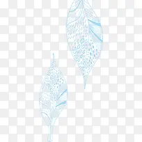 蓝色树叶花纹