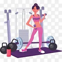 健身房锻炼身体的女人