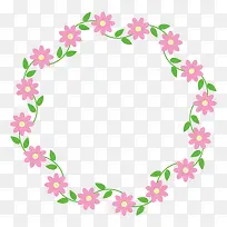 粉色花枝花环