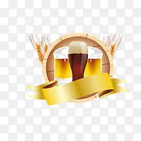 金色彩带啤酒海报