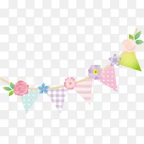春季彩色花朵旗子