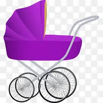 紫色可爱婴儿推车车轮