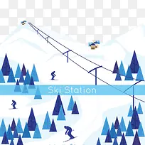 冬季滑雪图案