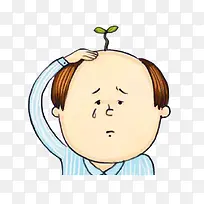 秃顶的流泪男人