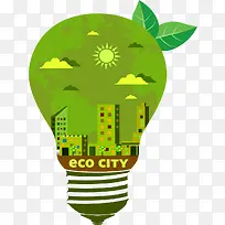 生态城市灯泡