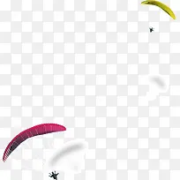 粉色绿色的降落伞