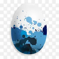 手绘蓝色彩蛋矢量素材
