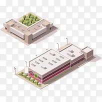 建筑高楼城镇都市地产立体房屋模