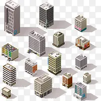 建筑高楼城镇都市地产立体房屋模
