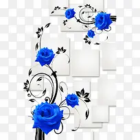3D方片蓝玫瑰