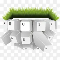 键盘商务科技草坪