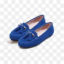 蓝色豆豆鞋