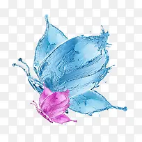 蓝色水蝴蝶图案
