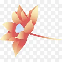 手绘黄红色莲花纹理装饰