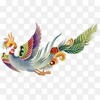 中国风彩色凤凰孔雀