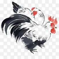 水彩手绘鸡